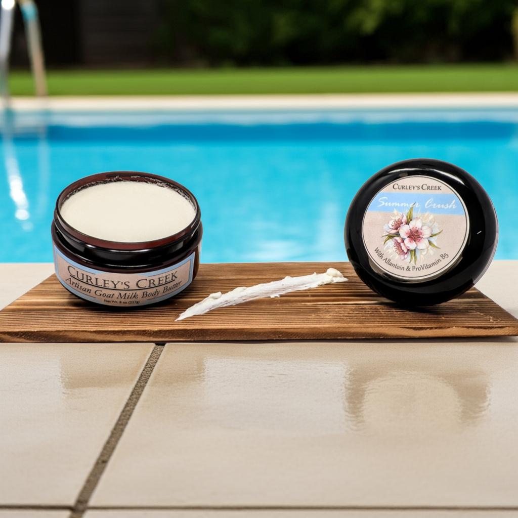 💖 Summer Crush | Goat Milk Body Butter | Handmade Natural Skincare | Allantoin & Pro-Vitamin B5 | 8 Ounces | Curley's Creek