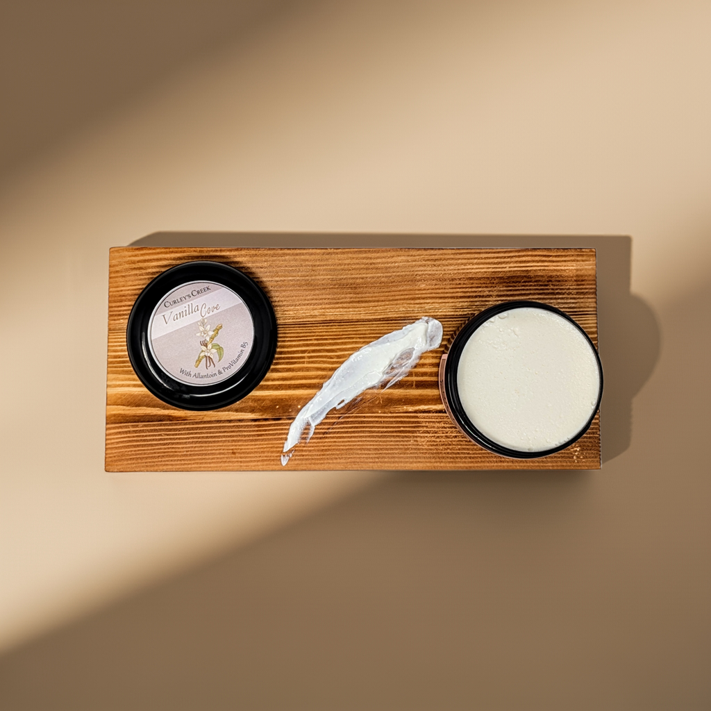 🍦Vanilla Cove | Goat Milk Body Butter | Handmade Natural Skincare | 8 Ounces | Luxurious Moisturizer | Allantoin & ProVitamin B5 | Curley's Creek