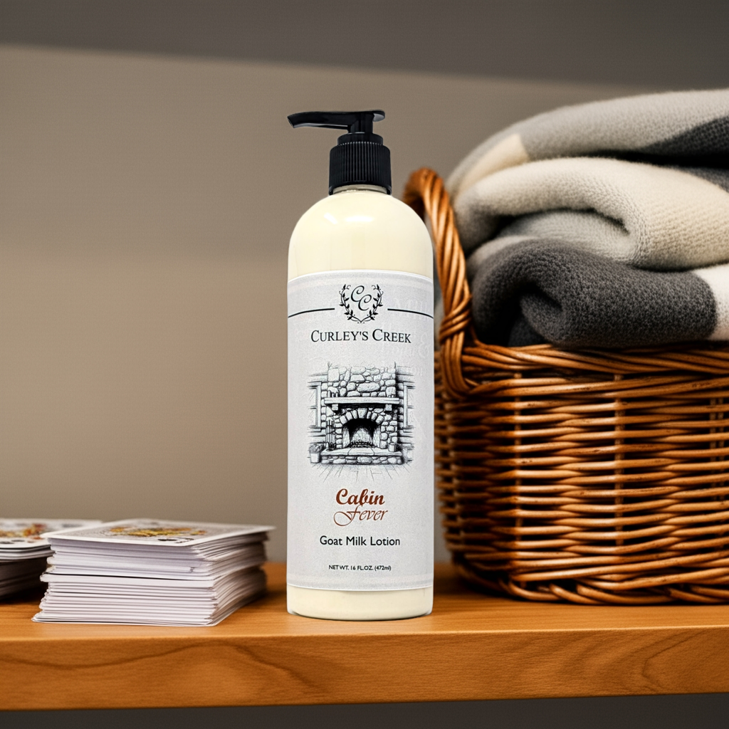 🌲 Cabin Fever | Nourishing Goat Milk Lotion | Handmade | Curley's Creek | Two Sizes