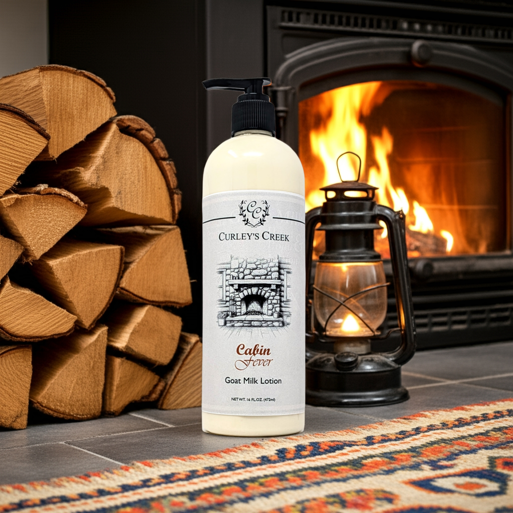 🌲 Cabin Fever | Nourishing Goat Milk Lotion | Handmade | Curley's Creek | Two Sizes