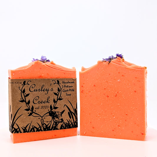 🍊 Creekside Orchard | Goat Milk Soap Bar | Handmade Natural Skincare | 4.25 Ounce | Fruity | Curley's Creek