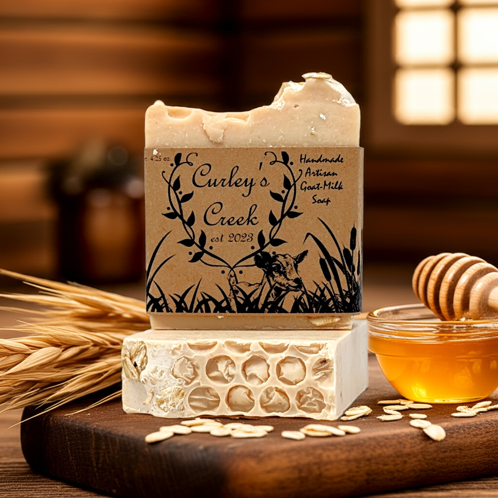 š¾ Hayride & Honey | Goat Milk Soap Bar | Handmade Natural Skincare | 4.25 Ounce | Moisturizing | Curley's Creek