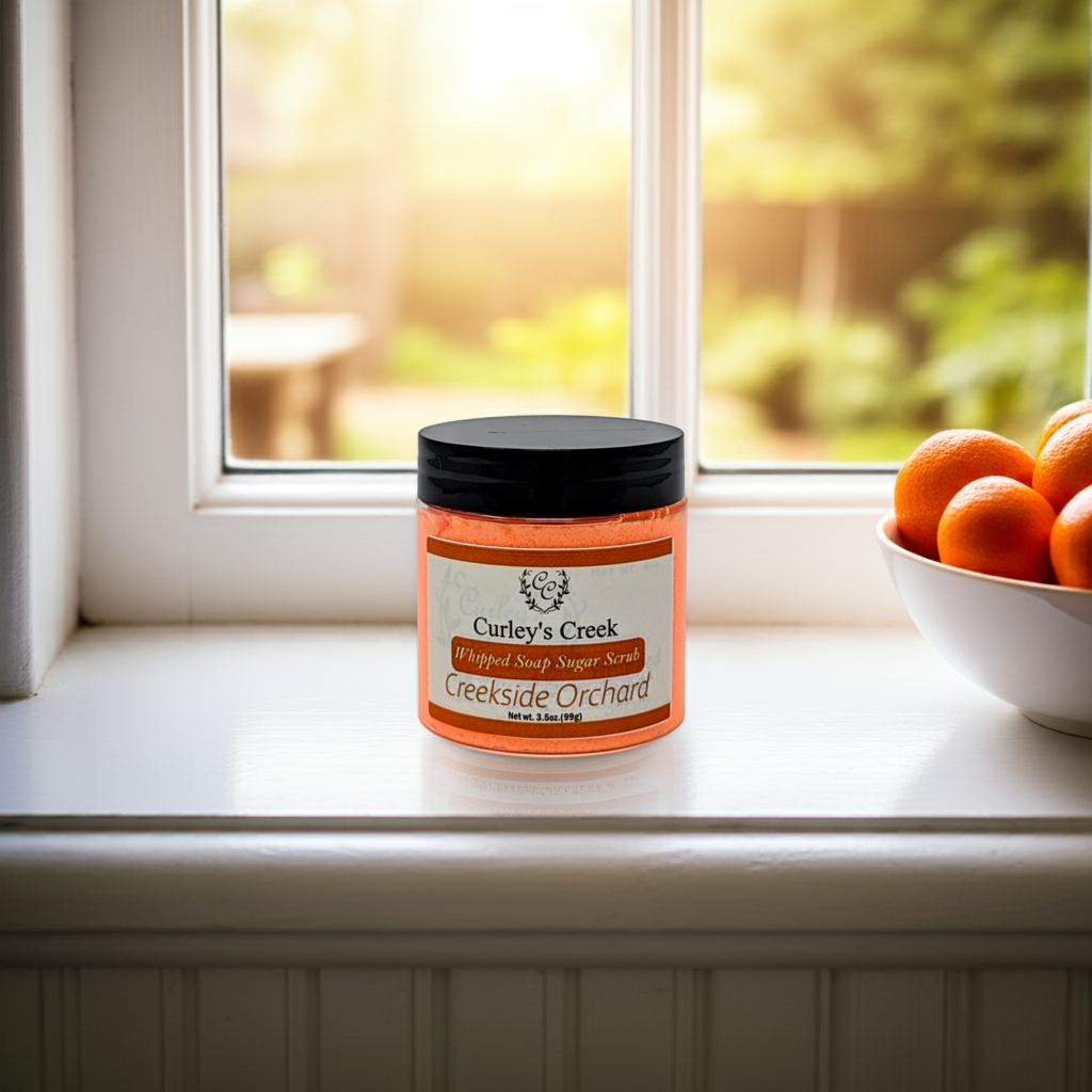 🍏 Creekside Orchard | Whipped Soap Sugar Scrub | Fresh Citrus Blend | 3.5oz | 7oz | Curley's Creek