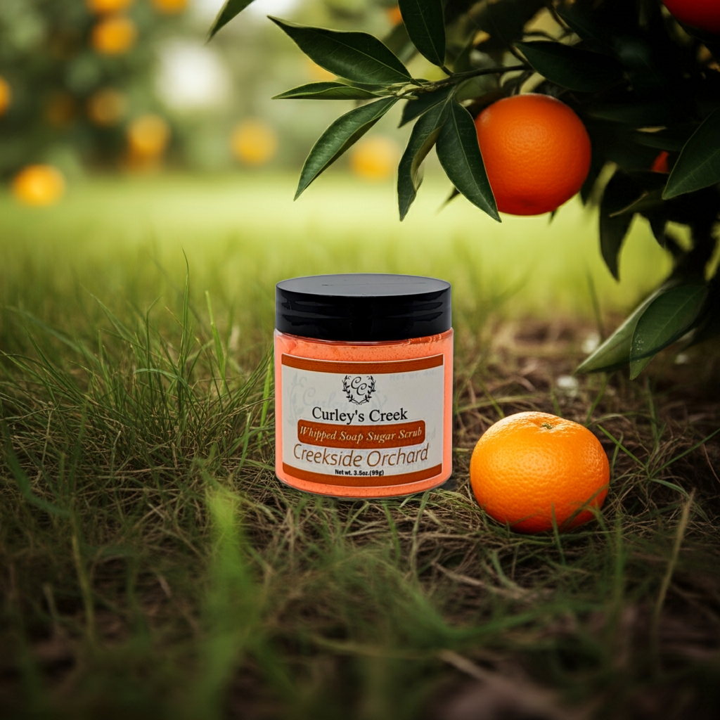 🍏 Creekside Orchard | Whipped Soap Sugar Scrub | Fresh Citrus Blend | 3.5oz | 7oz | Curley's Creek