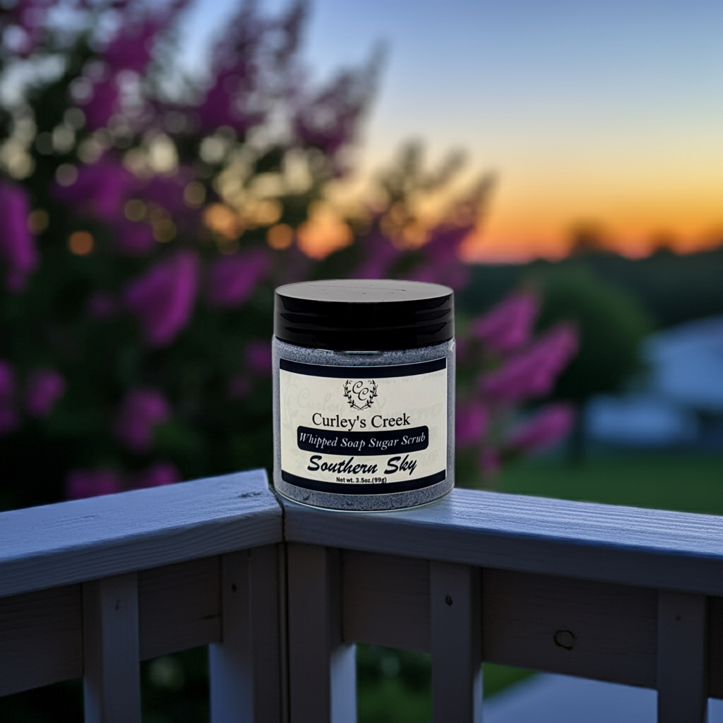 🌌 Southern Sky | Whipped Soap Sugar Scrub | Charcoal Infused | 3.5oz | 7oz | Curley's Creek