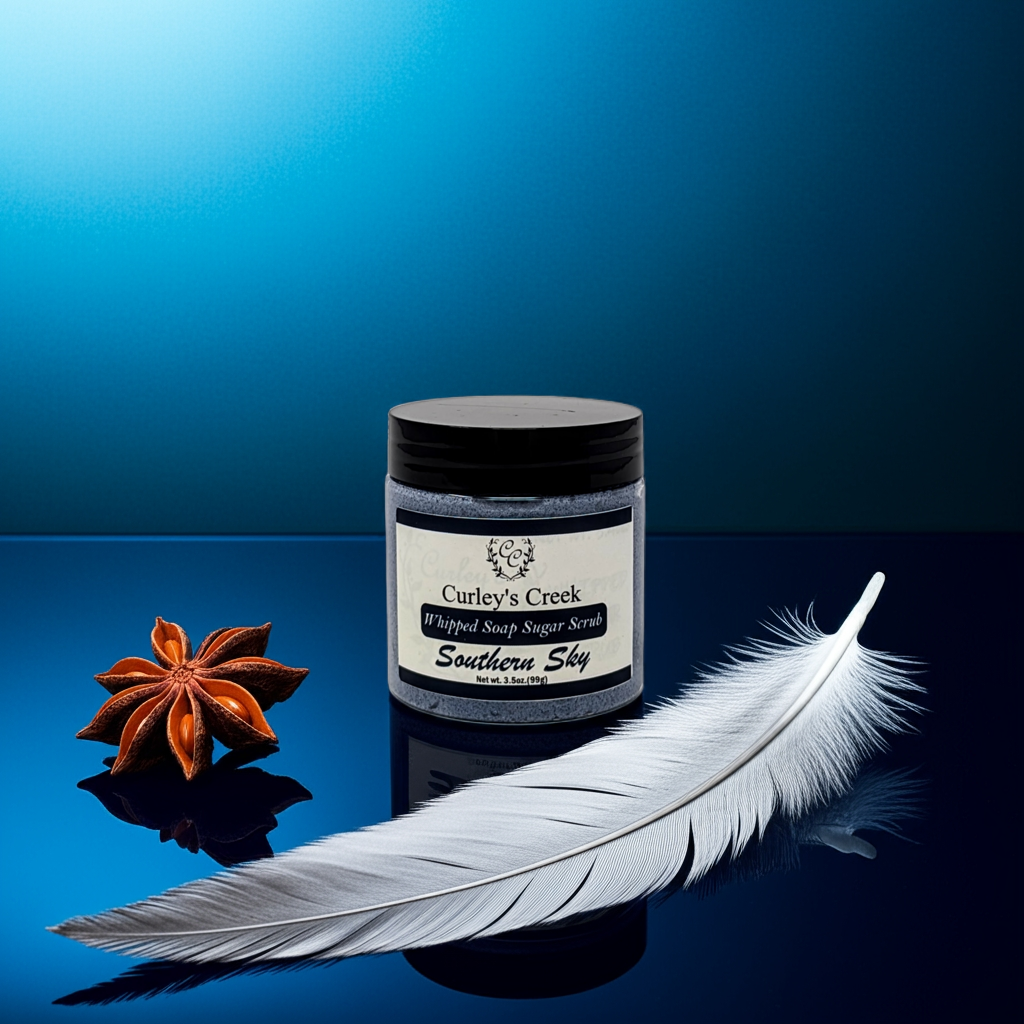 🌌 Southern Sky | Whipped Soap Sugar Scrub | Charcoal Infused | 3.5oz | 7oz | Curley's Creek