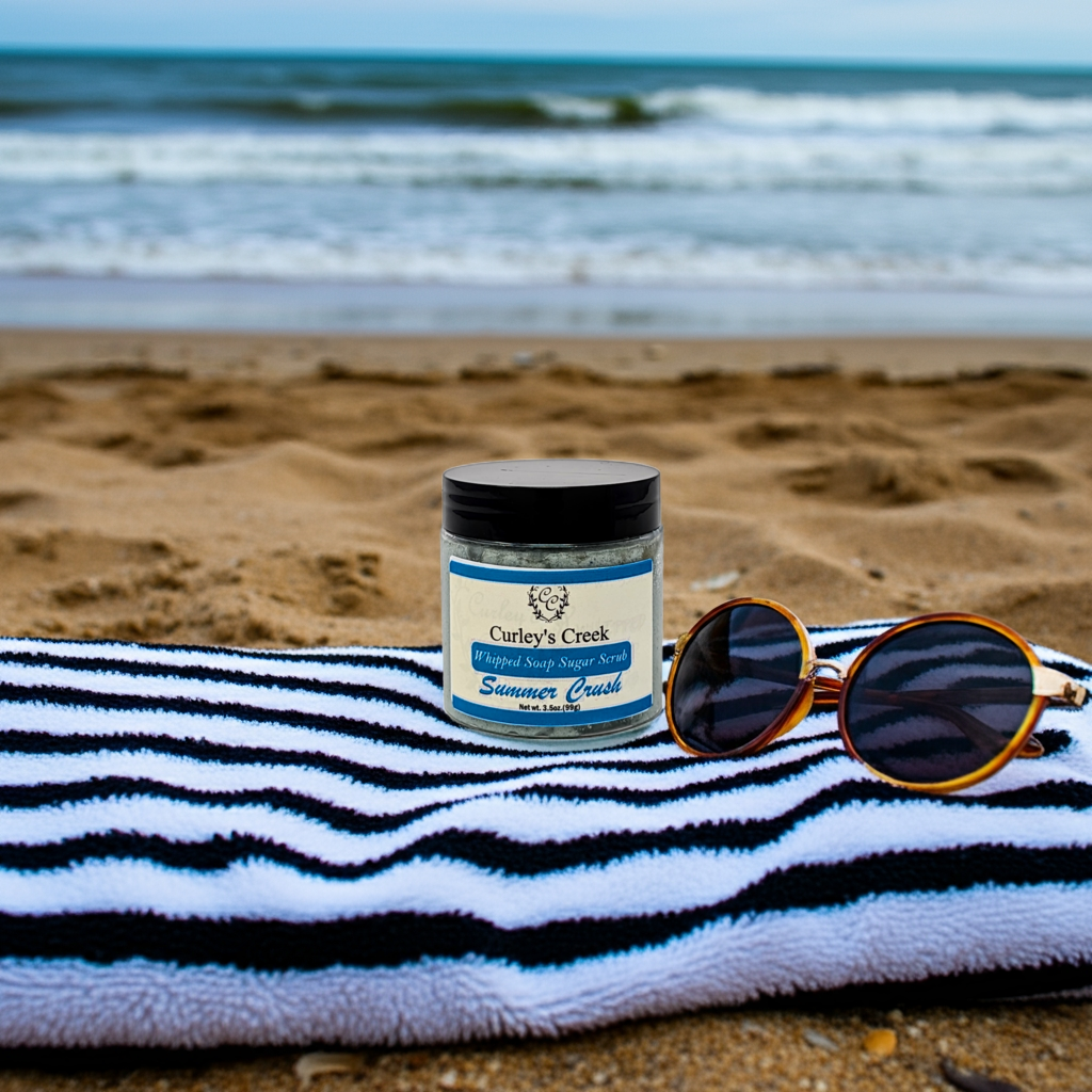 💖 Summer Crush | Whipped Soap Sugar Scrub | Pistachio & Coconut | 3.5oz | 7oz | Curley's Creek