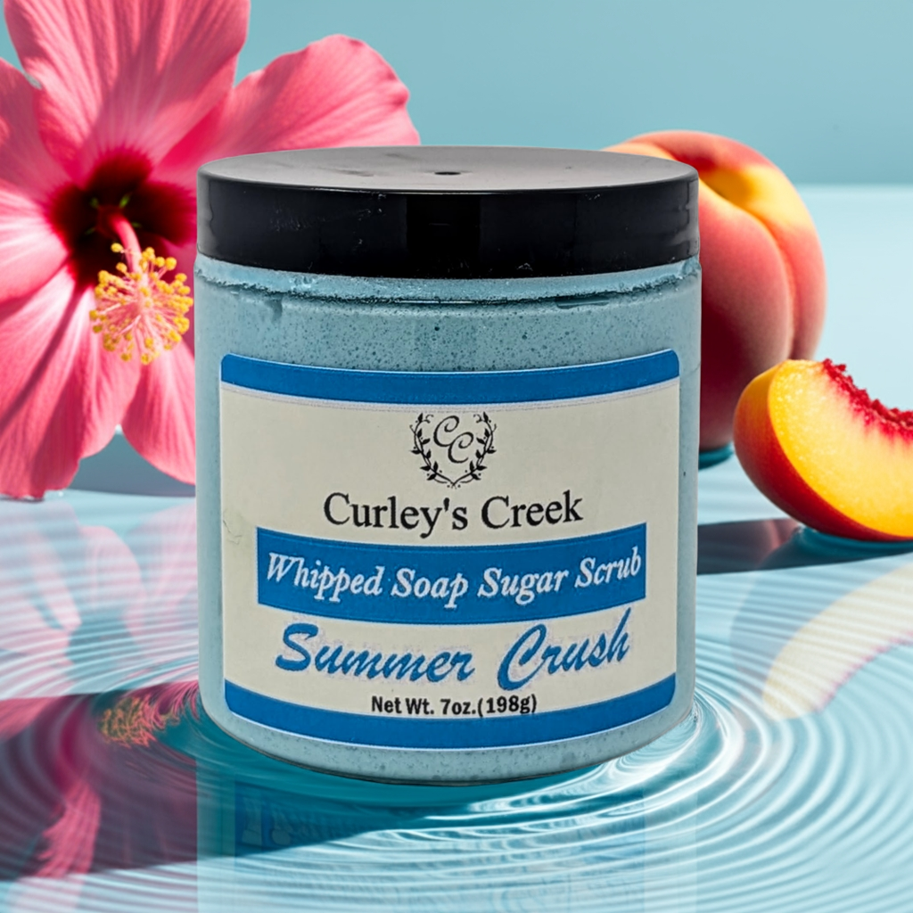 💖 Summer Crush | Whipped Soap Sugar Scrub | Pistachio & Coconut | 3.5oz | 7oz | Curley's Creek