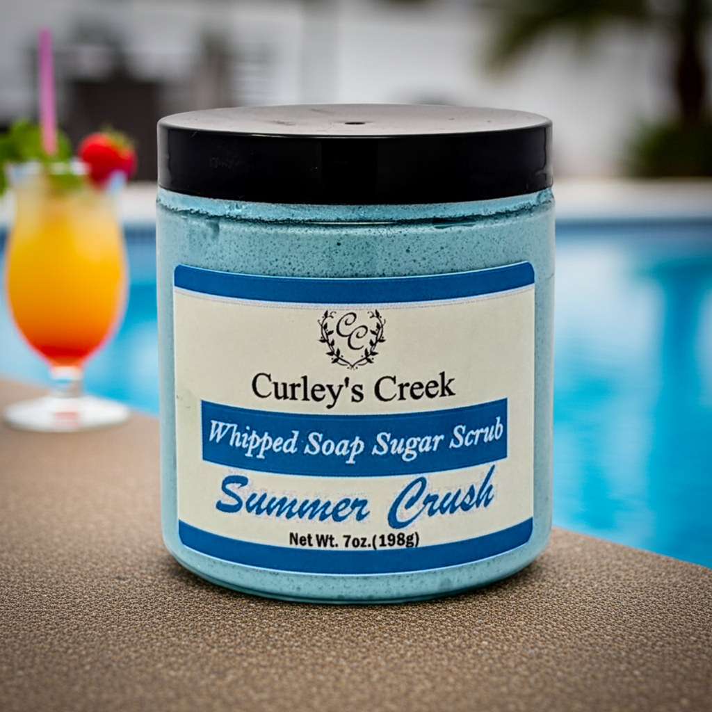 💖 Summer Crush | Whipped Soap Sugar Scrub | Pistachio & Coconut | 3.5oz | 7oz | Curley's Creek