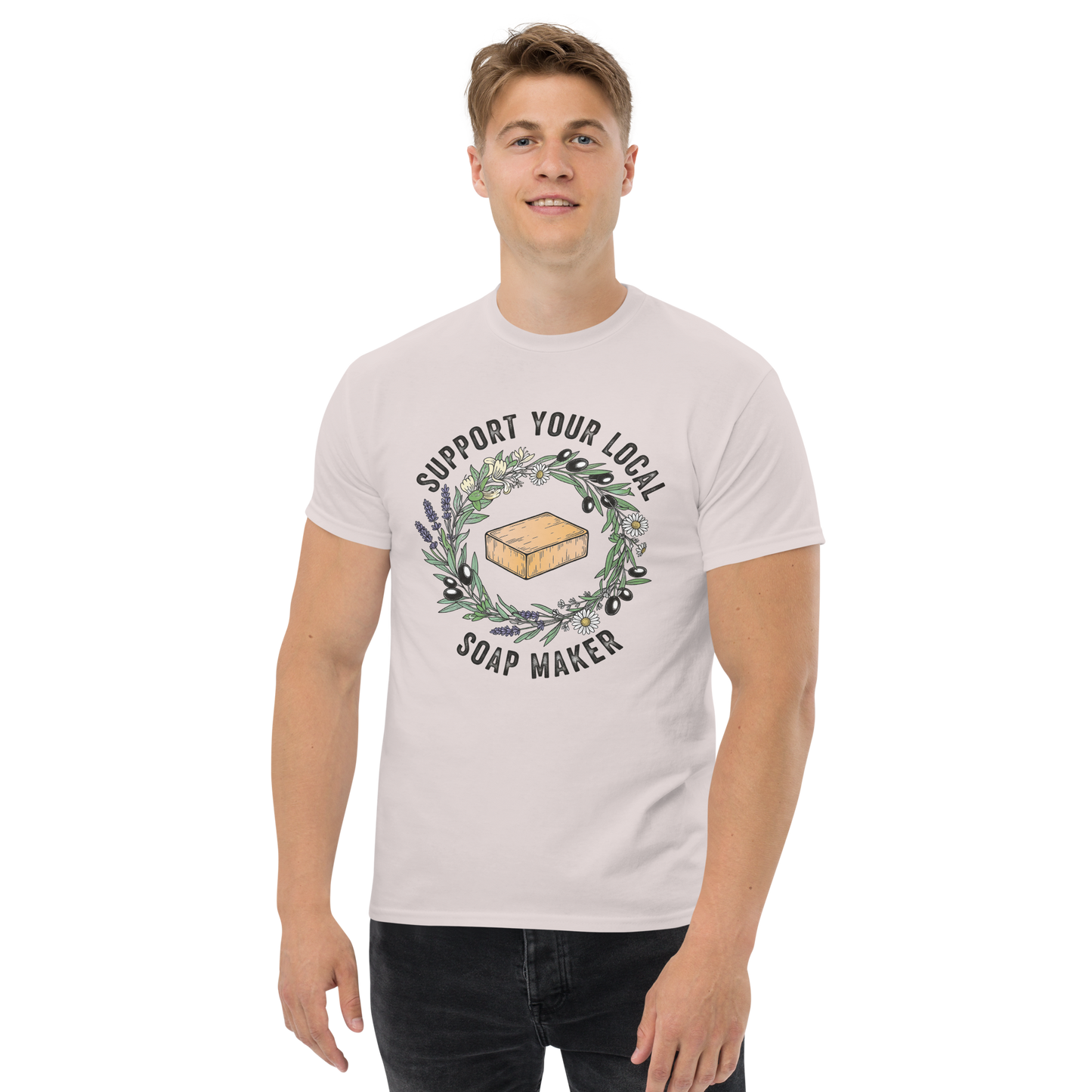 🌿 Support Your Local Soap Maker | Botanical Graphic Tee | Unisex 100% Cotton | Curley's Creek