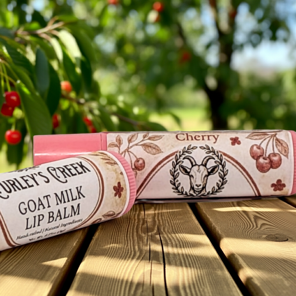 🍒 Cherry | Goat Milk Lip Balm | Handmade Natural Skincare | Curley’s Creek