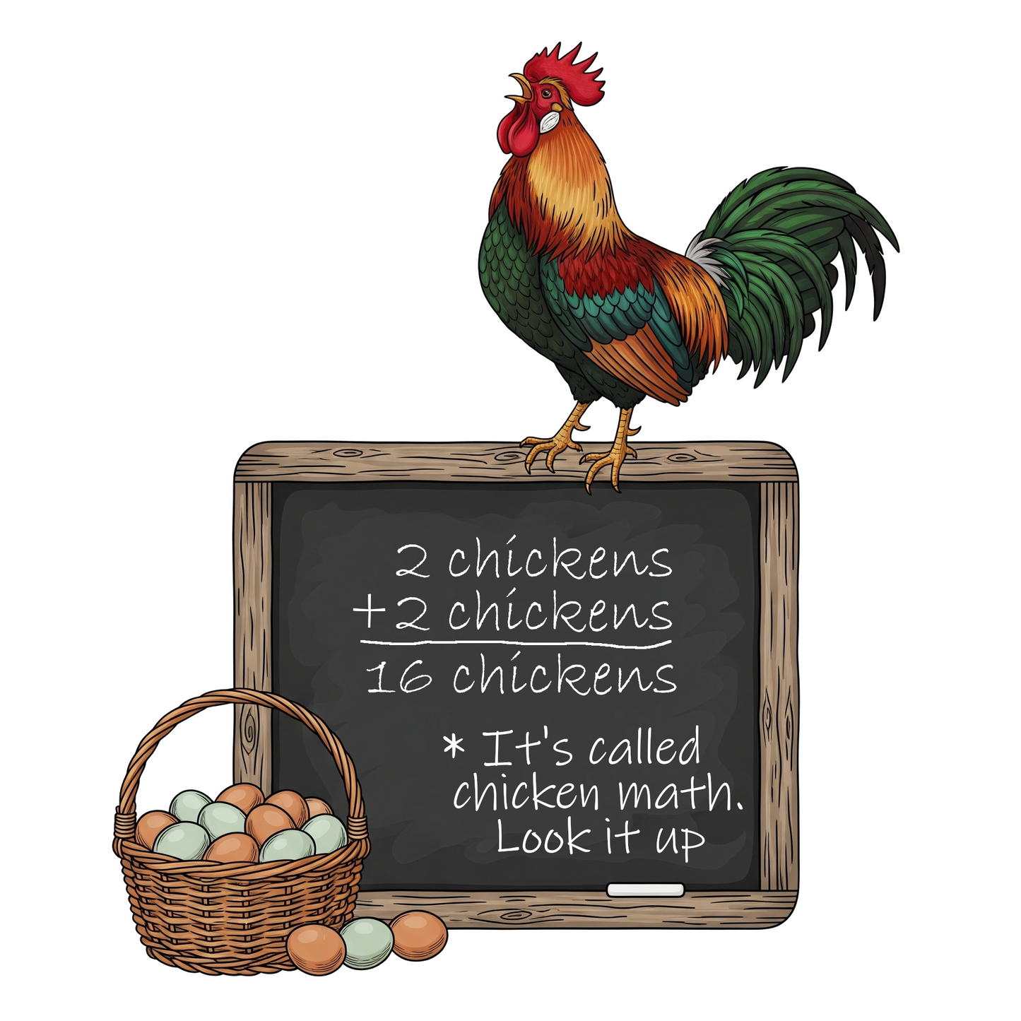 🐔 Chicken Math | Unisex 100% Cotton Tee | Curley's Creek