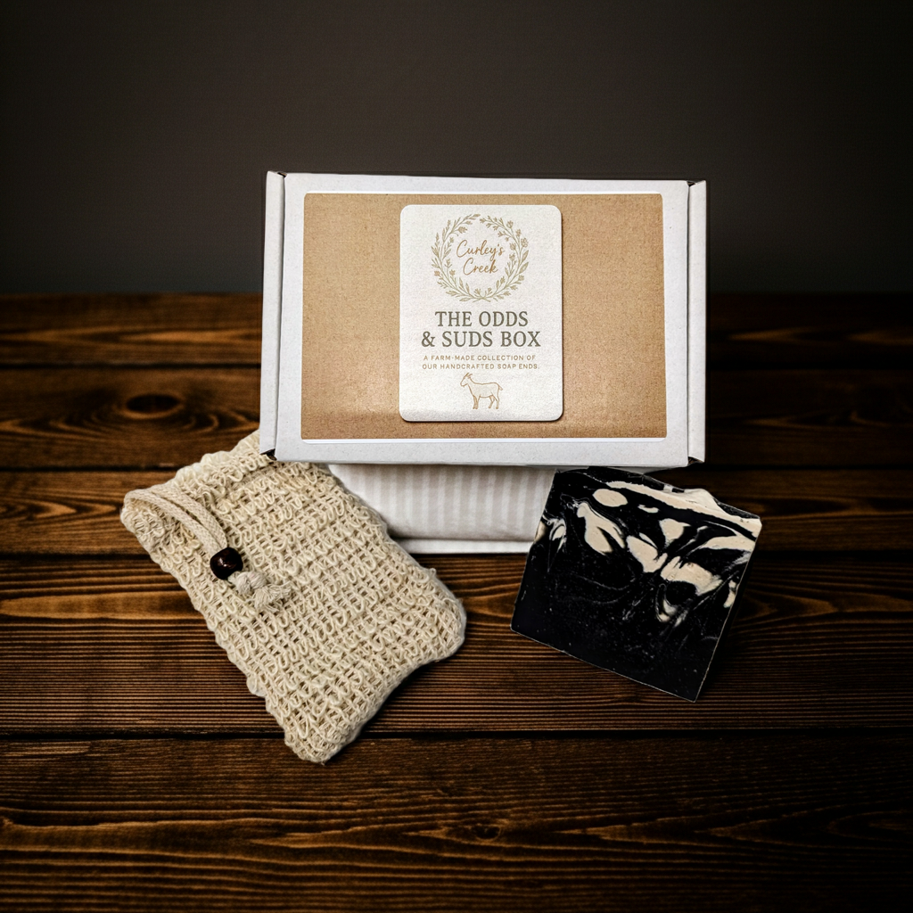 🌿 Odds and Suds Box | Goat Milk Soap Variety | Handmade Natural Skincare | 1.5 Pound Assortment | Curley’s Creek