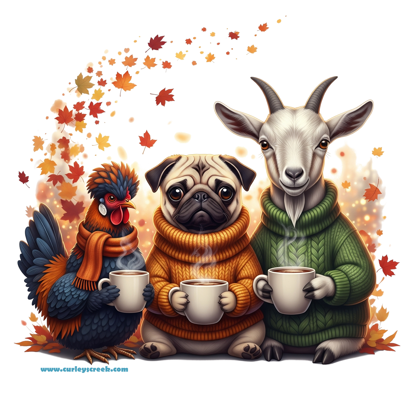 🍂 Fall Friends | Whimsical Autumn Tee | 100% Cotton Unisex T-Shirt | S-3XL | Curley's Creek