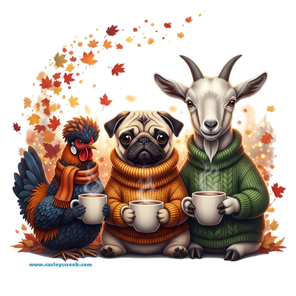 🍂 Fall Friends | Whimsical Autumn Tee | 100% Cotton Unisex T-Shirt | S-3XL | Curley's Creek