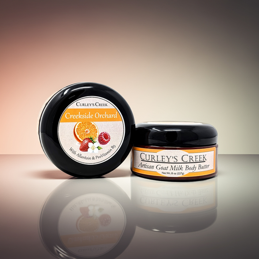 🍏 Creekside Orchard | Goat Milk Body Butter | Handmade Natural Skincare | Allantoin & Pro-Vitamin B5 | 8 Ounces | Curley's Creek