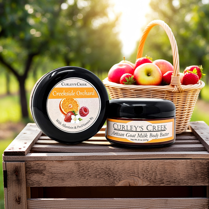 🍏 Creekside Orchard | Goat Milk Body Butter | Handmade Natural Skincare | Allantoin & Pro-Vitamin B5 | 8 Ounces | Curley's Creek