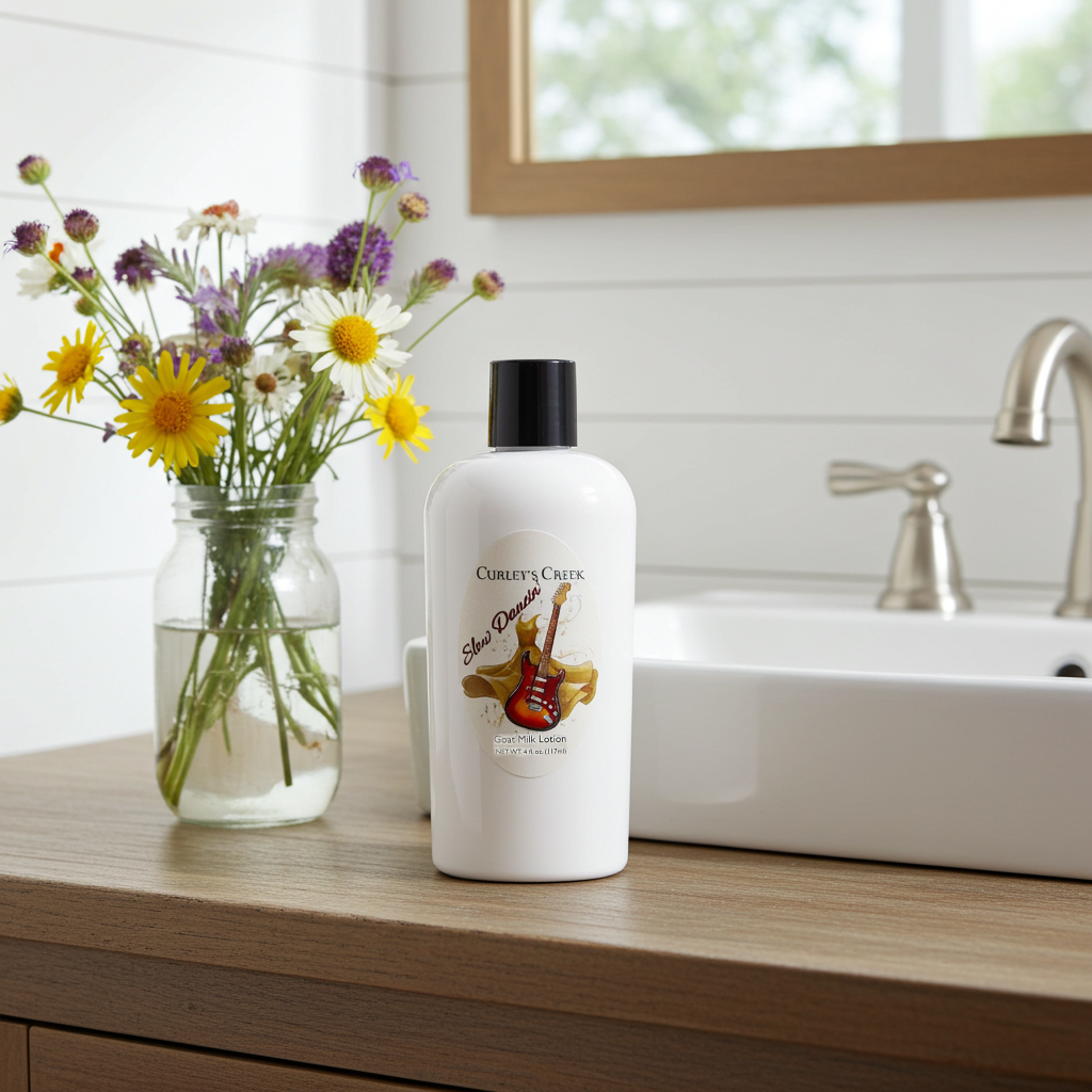 🌙 Slow Dancin’ | Goat Milk Lotion | Handmade Natural Moisturizer | 4 Ounce & 8 Ounce | Curley’s Creek
