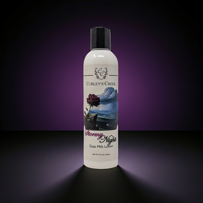 🌩️ Stormy Nights | Goat Milk Lotion | Handmade Natural Skincare | Dark Floral & Patchouli | Curley’s Creek