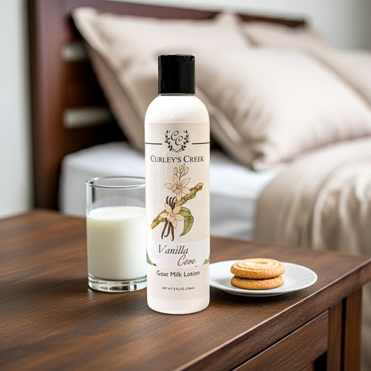 🍦Vanilla Cove | Goat Milk Lotion | Handmade Natural Skincare | 4oz | 8oz | 16oz | Nourishing & Moisturizing | Curley's Creek