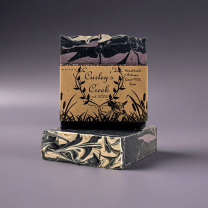 Goat Milk Soap | Stormy Nights | Handmade Natural Skincare | Dark Floral & Patchouli | Curley’s Creek®