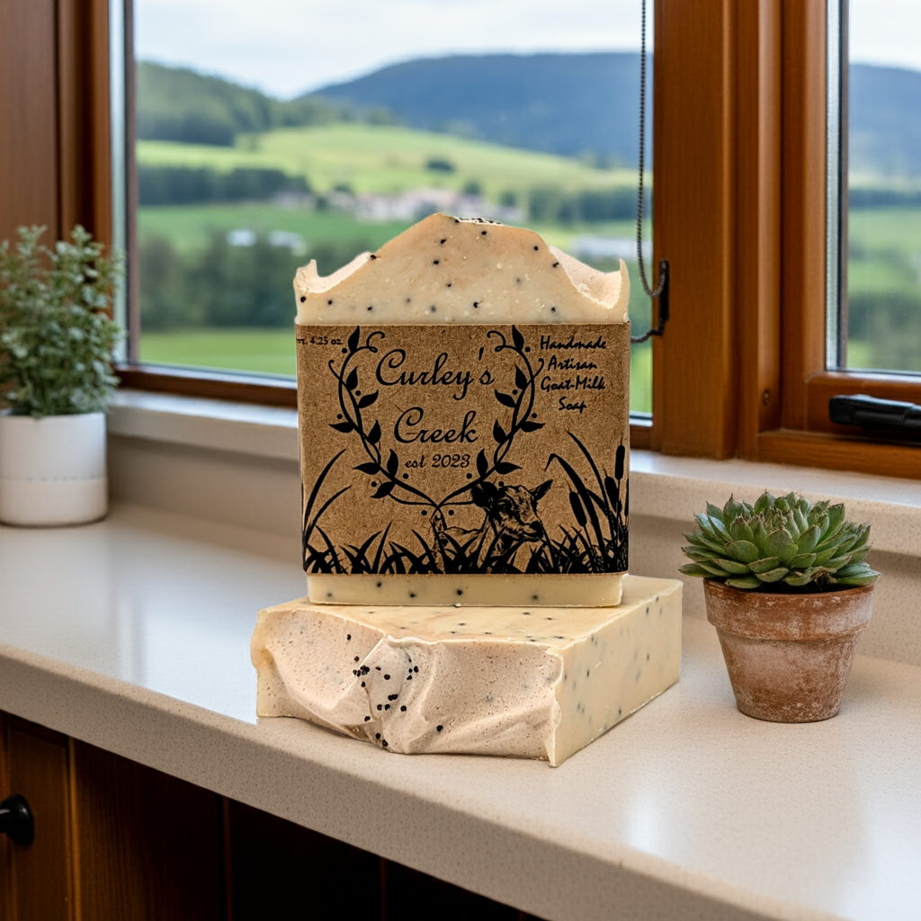 🍦Vanilla Cove | Goat Milk Soap Bar | Handmade Natural Skincare | 4.25 Ounce | Exfoliating | Curley's Creek