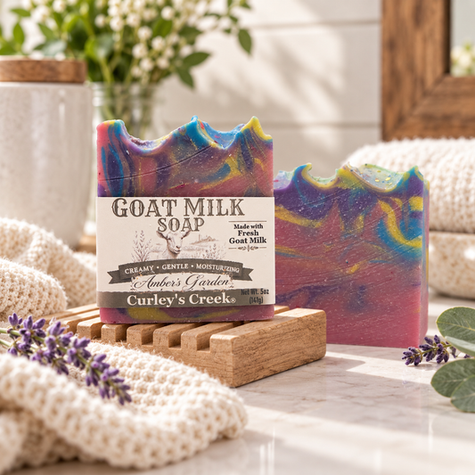 Goat Milk Soap | Amber's Garden | Handmade Natural Skincare | Honeysuckle & Spring Florals | Curley’s Creek®