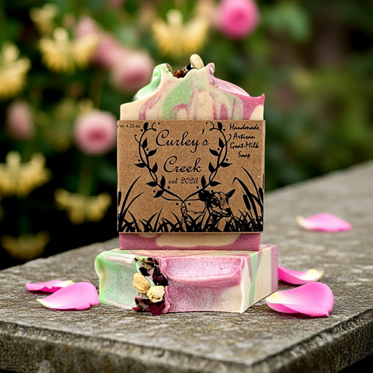 🌸 Amber's Garden | Goat Milk Soap Bar | Handmade Natural Skincare | 4.25 Ounce | Floral | Curley's Creek