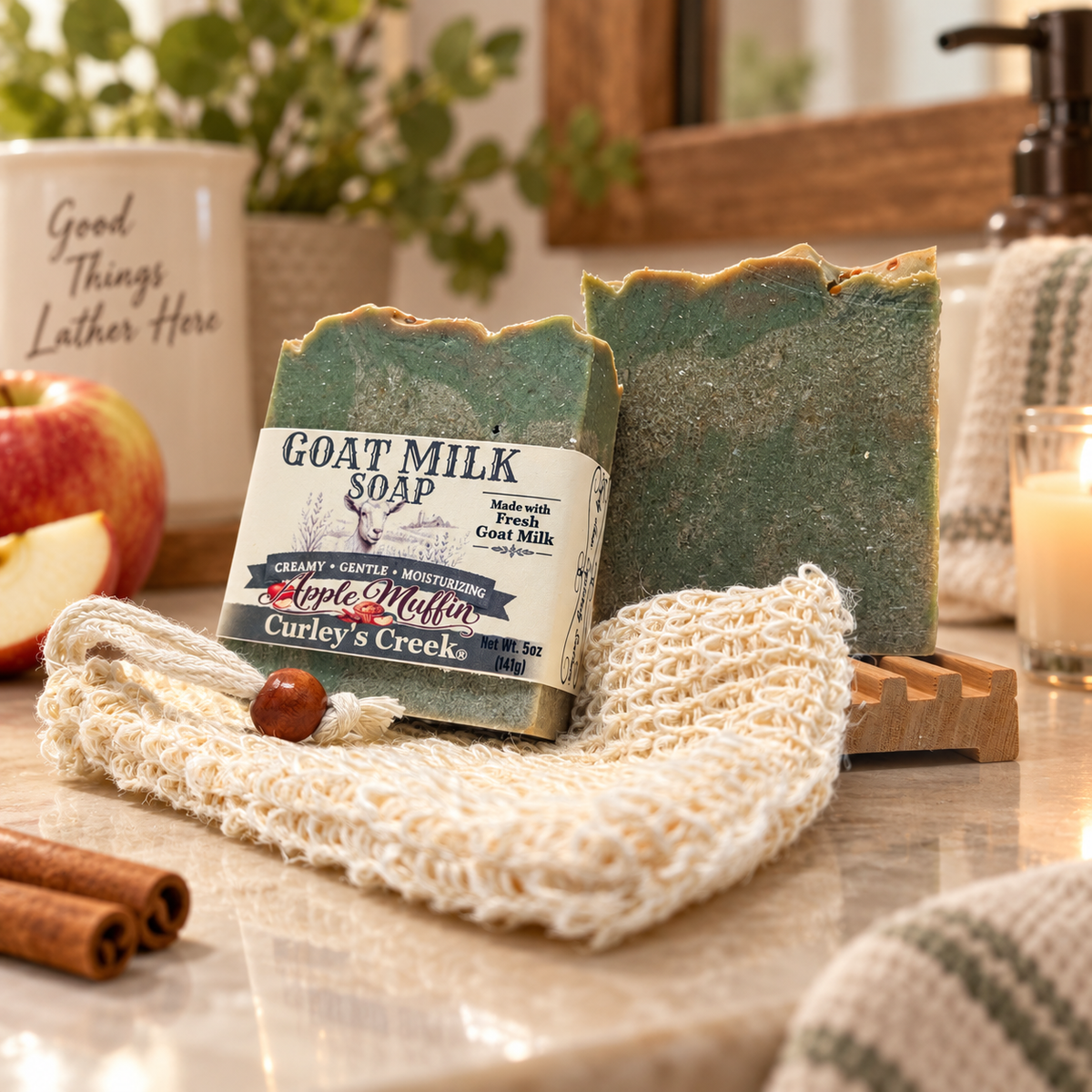 Goat Milk Soap | Apple Muffin | Handmade Natural Skincare | Curley's Creek®