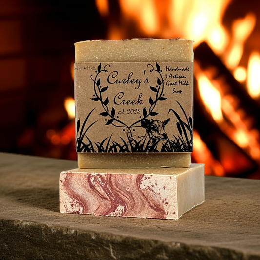 🌲 Cabin Fever | Goat Milk Soap Bar | Handmade Natural Skincare | 4.25 Ounce | Brightening | Curley's Creek