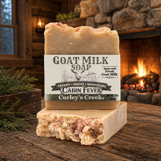 Goat Milk Soap | Cabin Fever | Handmade Natural Skincare | Smoky Woods & Amber | Curley’s Creek®