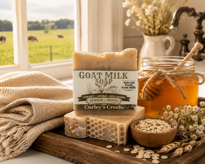 Goat Milk Soap | Hayride & Honey | Handmade Natural Skincare | Cozy Oatmilk & Vanilla | Curley’s Creek®