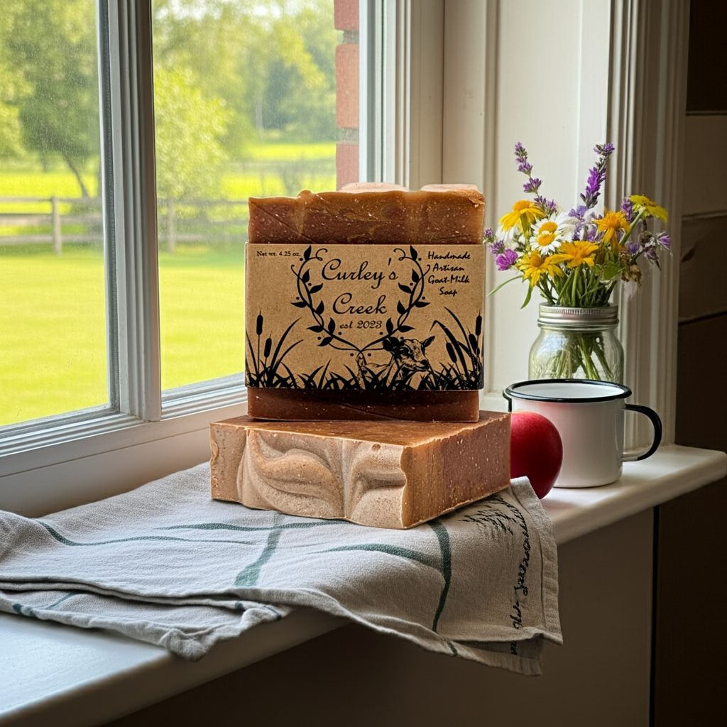 🎃 Harvest Moon | Goat Milk Soap | Handmade Natural Skincare | 4.25oz | Gentle & Moisturizing | Curley’s Creek