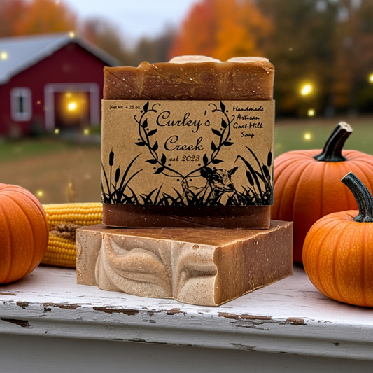 🎃 Harvest Moon | Goat Milk Soap | Handmade Natural Skincare | 4.25oz | Gentle & Moisturizing | Curley’s Creek