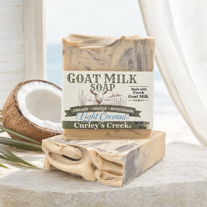 Goat Milk Soap | Light Coconut | Handmade Natural Skincare | Fresh Coconut | Curley's Creek®