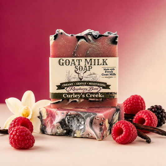 Goat Milk Soap | Raspberry Beret | Handmade Natural Skincare | Curley's Creek®