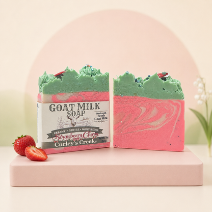 Goat Milk Soap | Strawberry Charm | Sweet Red Fruits and Sparkles | Curley's Creek®