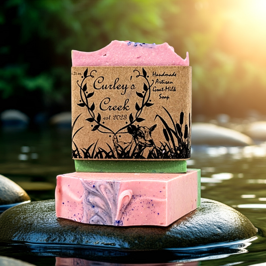 🌅 Sunrise on the Creek | Goat Milk Soap Bar | Handmade Natural Skincare | 4.25 Ounce | Uplifting | Curley's Creek