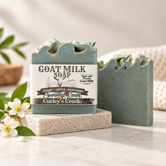 Goat Milk Soap | Summer Crush | Handmade Natural Skincare | Juicy Peach & Vanilla | Curley’s Creek®