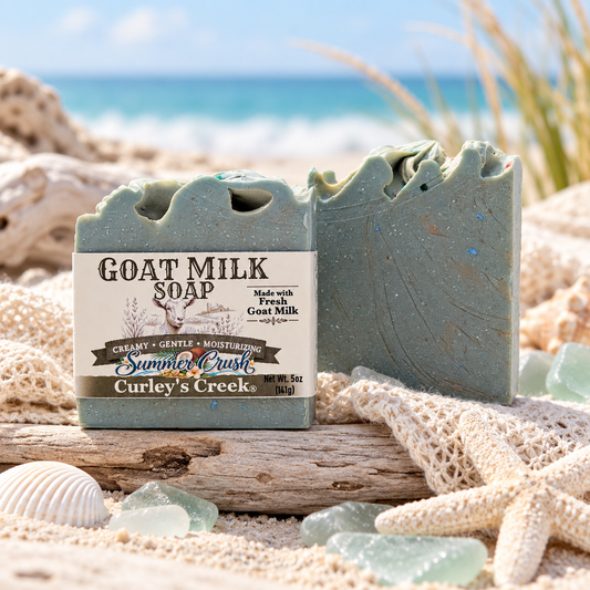 Goat Milk Soap | Summer Crush | Handmade Natural Skincare | Juicy Peach & Vanilla | Curley’s Creek®