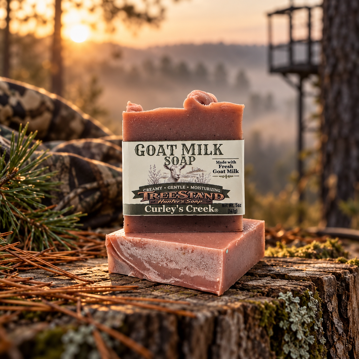 Goat Milk Soap | TreeStand | Unscented Hunter's Soap | Natural Handmade Skincare | Curley's Creek®