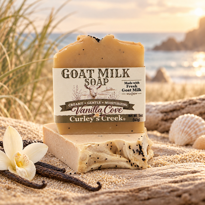 Goat Milk Soap | Vanilla Cove | Handmade Natural Skincare | Warm Vanilla & Sugar | Curley’s Creek®