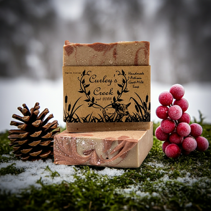 🧼 🌲 Winter Still | Goat Milk Soap Bar | Handmade Natural Skincare | 4.25 Ounce | Winter Fresh | Curley’s Creek