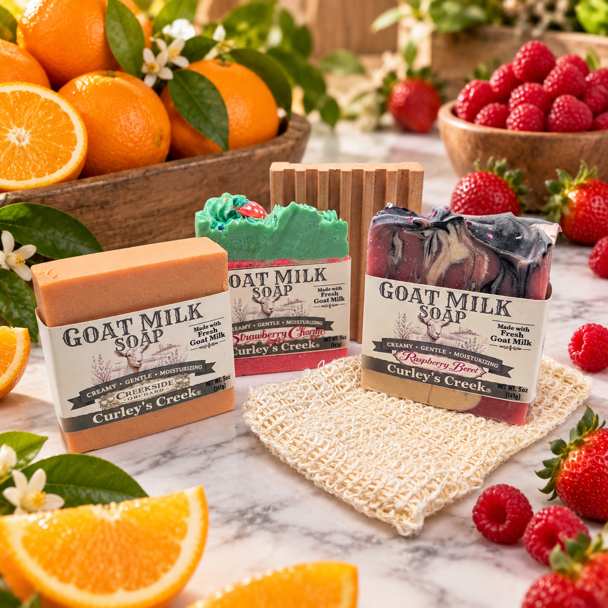 Goat Milk Soap Bundle | 🍊Fruit Basket Bundle | Fruity | Curley's Creek®