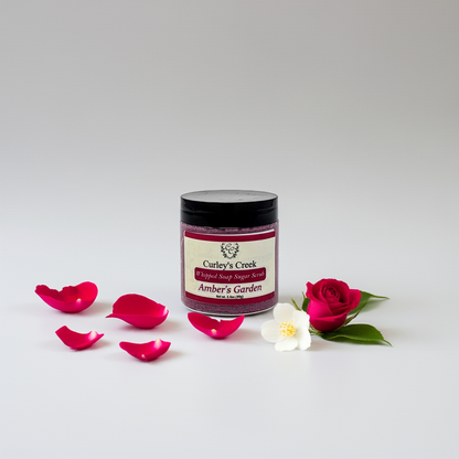 🌸 Amber's Garden | Whipped Soap Sugar Scrub | 3.5oz | 7oz | Exfoliating Wash | Curley's Creek