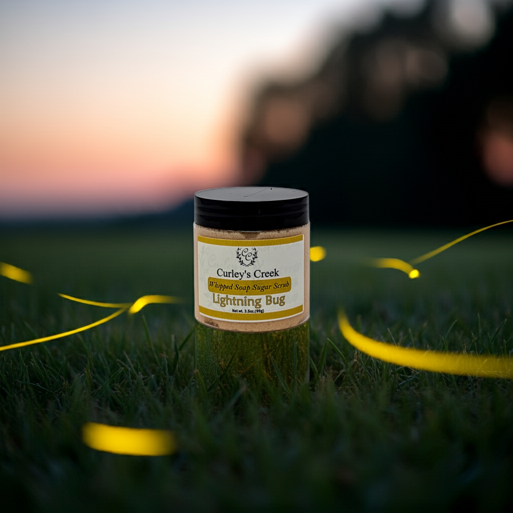 ✨ Lightning Bug | Whipped Soap Sugar Scrub | Fresh Citrus Blend | 3.5oz | 7oz | Curley's Creek