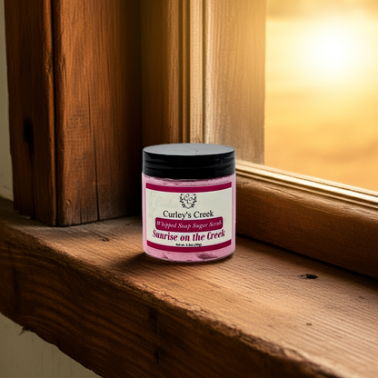 🌅 Sunrise on the Creek | Whipped Soap Sugar Scrub | Fresh & Clean | 3.5oz | 7oz | Curley's Creek