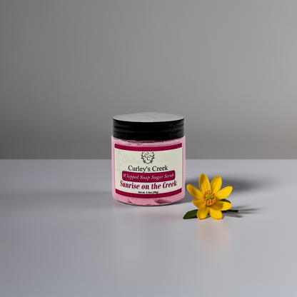 🌅 Sunrise on the Creek | Whipped Soap Sugar Scrub | Fresh & Clean | 3.5oz | 7oz | Curley's Creek