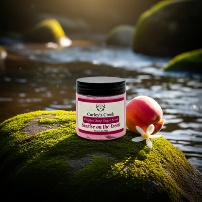 🌅 Sunrise on the Creek | Whipped Soap Sugar Scrub | Fresh & Clean | 3.5oz | 7oz | Curley's Creek