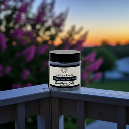 🌌 Southern Sky | Whipped Soap Sugar Scrub | Charcoal Infused | 3.5oz | 7oz | Curley's Creek
